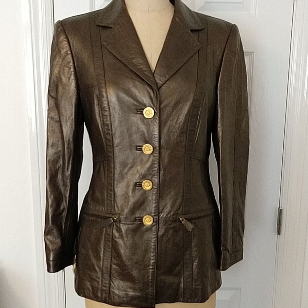 ESCADA Bronze Leather Jacket